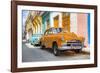 Cuba Fuerte Collection - Two Chevrolet Cars Orange and Turquoise-Philippe Hugonnard-Framed Photographic Print