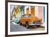 Cuba Fuerte Collection - Two Chevrolet Cars Orange and Turquoise-Philippe Hugonnard-Framed Photographic Print