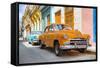Cuba Fuerte Collection - Two Chevrolet Cars Orange and Turquoise-Philippe Hugonnard-Framed Stretched Canvas