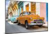 Cuba Fuerte Collection - Two Chevrolet Cars Orange and Turquoise-Philippe Hugonnard-Mounted Photographic Print