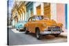 Cuba Fuerte Collection - Two Chevrolet Cars Orange and Turquoise-Philippe Hugonnard-Stretched Canvas