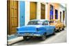 Cuba Fuerte Collection - Two Classic American Cars - Blue & Orange-Philippe Hugonnard-Stretched Canvas