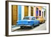 Cuba Fuerte Collection - Two Classic American Cars - Blue & Orange-Philippe Hugonnard-Framed Photographic Print