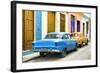 Cuba Fuerte Collection - Two Classic American Cars - Blue & Orange-Philippe Hugonnard-Framed Photographic Print