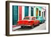 Cuba Fuerte Collection - Two Classic American Cars - Red & Turquoise-Philippe Hugonnard-Framed Photographic Print