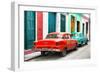 Cuba Fuerte Collection - Two Classic American Cars - Red & Turquoise-Philippe Hugonnard-Framed Photographic Print