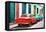 Cuba Fuerte Collection - Two Classic American Cars - Red & Turquoise-Philippe Hugonnard-Framed Stretched Canvas