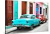 Cuba Fuerte Collection - Two Classic American Cars - Turquoise & Red-Philippe Hugonnard-Stretched Canvas