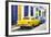 Cuba Fuerte Collection - Two Classic American Cars - Yellow & Blue-Philippe Hugonnard-Framed Photographic Print