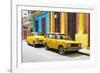 Cuba Fuerte Collection - Two Yellow Cars in Havana-Philippe Hugonnard-Framed Photographic Print