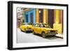 Cuba Fuerte Collection - Two Yellow Cars in Havana-Philippe Hugonnard-Framed Photographic Print