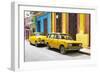 Cuba Fuerte Collection - Two Yellow Cars in Havana-Philippe Hugonnard-Framed Photographic Print