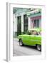 Cuba Fuerte Collection - Vintage Cuban Green Car-Philippe Hugonnard-Framed Photographic Print