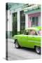 Cuba Fuerte Collection - Vintage Cuban Green Car-Philippe Hugonnard-Stretched Canvas