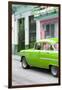 Cuba Fuerte Collection - Vintage Cuban Green Car-Philippe Hugonnard-Framed Photographic Print