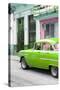 Cuba Fuerte Collection - Vintage Cuban Green Car-Philippe Hugonnard-Stretched Canvas