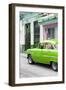 Cuba Fuerte Collection - Vintage Cuban Green Car-Philippe Hugonnard-Framed Photographic Print