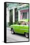 Cuba Fuerte Collection - Vintage Cuban Green Car-Philippe Hugonnard-Framed Stretched Canvas