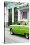 Cuba Fuerte Collection - Vintage Cuban Green Car-Philippe Hugonnard-Stretched Canvas