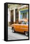 Cuba Fuerte Collection - Vintage Cuban Orange Car-Philippe Hugonnard-Framed Stretched Canvas