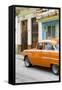 Cuba Fuerte Collection - Vintage Cuban Orange Car-Philippe Hugonnard-Framed Stretched Canvas