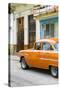 Cuba Fuerte Collection - Vintage Cuban Orange Car-Philippe Hugonnard-Stretched Canvas