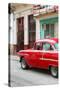 Cuba Fuerte Collection - Vintage Cuban Red Car-Philippe Hugonnard-Stretched Canvas