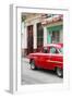 Cuba Fuerte Collection - Vintage Cuban Red Car-Philippe Hugonnard-Framed Photographic Print