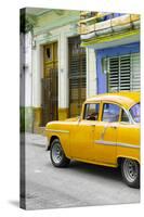 Cuba Fuerte Collection - Vintage Cuban Yellow Car-Philippe Hugonnard-Stretched Canvas