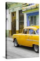 Cuba Fuerte Collection - Vintage Cuban Yellow Car-Philippe Hugonnard-Stretched Canvas