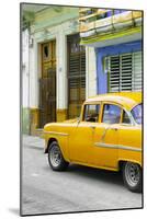 Cuba Fuerte Collection - Vintage Cuban Yellow Car-Philippe Hugonnard-Mounted Photographic Print