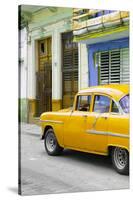 Cuba Fuerte Collection - Vintage Cuban Yellow Car-Philippe Hugonnard-Stretched Canvas