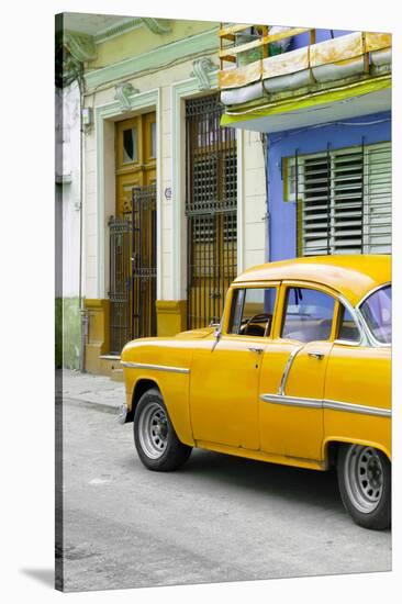 Cuba Fuerte Collection - Vintage Cuban Yellow Car-Philippe Hugonnard-Stretched Canvas