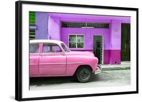 Cuba Fuerte Collection - Vintage Pink Car of Havana-Philippe Hugonnard-Framed Photographic Print