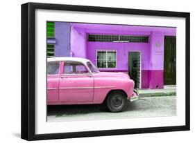 Cuba Fuerte Collection - Vintage Pink Car of Havana-Philippe Hugonnard-Framed Photographic Print