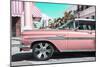 Cuba Fuerte Collection - Vintage Pink Car-Philippe Hugonnard-Mounted Photographic Print