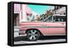 Cuba Fuerte Collection - Vintage Pink Car-Philippe Hugonnard-Framed Stretched Canvas