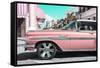 Cuba Fuerte Collection - Vintage Pink Car-Philippe Hugonnard-Framed Stretched Canvas