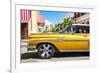 Cuba Fuerte Collection - Vintage Yellow Car II-Philippe Hugonnard-Framed Photographic Print
