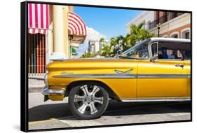 Cuba Fuerte Collection - Vintage Yellow Car II-Philippe Hugonnard-Framed Stretched Canvas