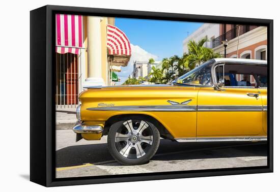 Cuba Fuerte Collection - Vintage Yellow Car II-Philippe Hugonnard-Framed Stretched Canvas