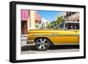 Cuba Fuerte Collection - Vintage Yellow Car II-Philippe Hugonnard-Framed Photographic Print