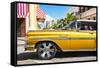 Cuba Fuerte Collection - Vintage Yellow Car II-Philippe Hugonnard-Framed Stretched Canvas