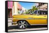 Cuba Fuerte Collection - Vintage Yellow Car II-Philippe Hugonnard-Framed Stretched Canvas