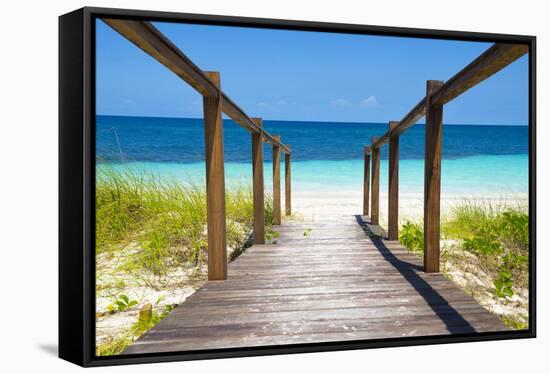 Cuba Fuerte Collection - Wooden Jetty on the Beach-Philippe Hugonnard-Framed Stretched Canvas