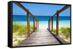 Cuba Fuerte Collection - Wooden Jetty on the Beach-Philippe Hugonnard-Framed Stretched Canvas