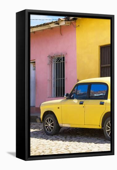 Cuba Fuerte Collection - Yellow Car in Trinidad II-Philippe Hugonnard-Framed Stretched Canvas