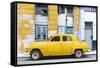 Cuba Fuerte Collection - Yellow Classic American Car-Philippe Hugonnard-Framed Stretched Canvas
