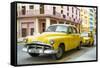 Cuba Fuerte Collection - Yellow Classic Cars-Philippe Hugonnard-Framed Stretched Canvas