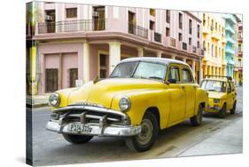 Cuba Fuerte Collection - Yellow Classic Cars-Philippe Hugonnard-Stretched Canvas